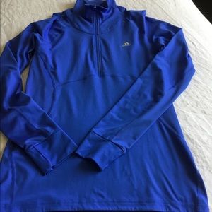 Adidas Royal blue 1/4 zip Climalite top Size Med